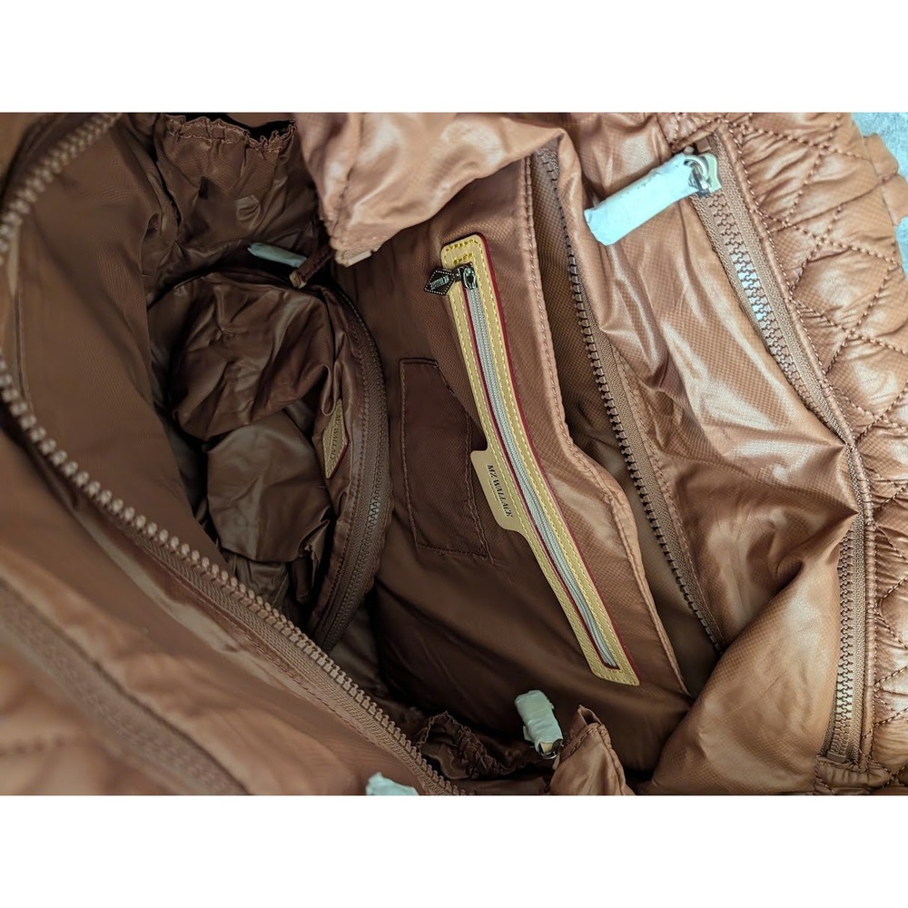 MZ Wallace Quilted Tote in Cognac Brown Nylon - Picture 10 of 16